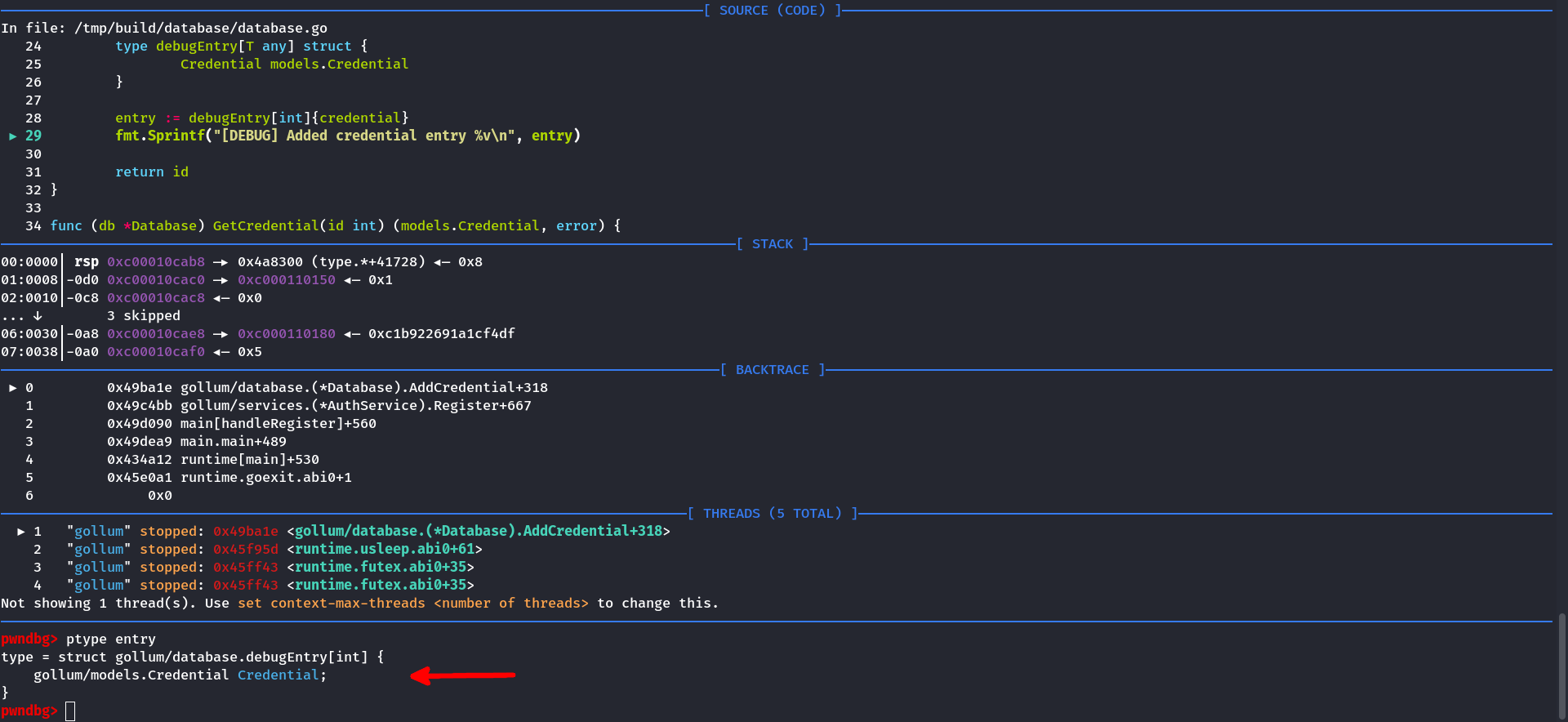 Type of entry in AddCredential function